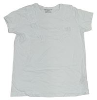 Bílé tričko s volánky s madeirou PRIMARK