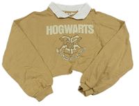 Světlehnědá oversize crop mikina se znakem - Harry Potter a límečkem zn. H&M