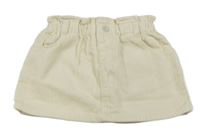 Smetanová paper bag manšestrová sukně ZARA