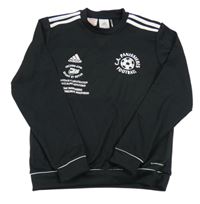 Černo-bílá funkční fotbalová mikina s nápisy a míčem Adidas