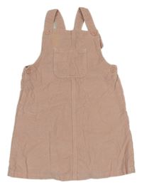 Světlerůžové manšestrové šaty PUSBLU