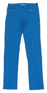 Nové - Modré tregínové kalhoty se zipy H&M