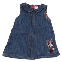 Modré riflové šaty s Minnie a límečkem C&A