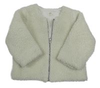 Smetanová huňatá zateplená bunda PETIT BATEAU