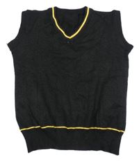 Černá pletená vesta s pruhem