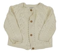 Smetanový ažurový propínací svetr F&F