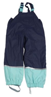 Tmavomodro-světlemodré nepromokavé laclové podšité kalhoty X-MAIL