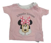 Světlerůžovo-bílé tričko s Minnie PRIMARK