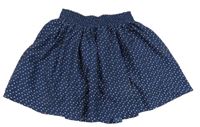 Tmavomodro-bílá puntíkatá paper bag sukně Next