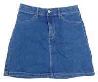 Modrá tepláková riflová sukně H&M