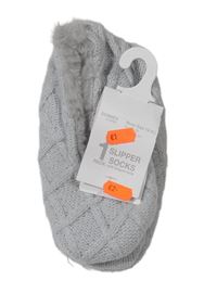 Nové - světlešedé vzorované pletené zateplené bačkory St. Bernard vel. 31-36