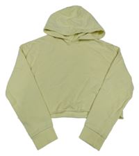 Světležlutá crop mikina s kapucí H&M