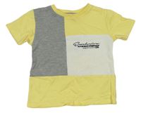 Žluto-bílo-šedé tričko s nápisy River Island