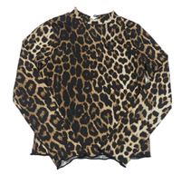 Béžové crop triko s leopardím vzorem Matalan