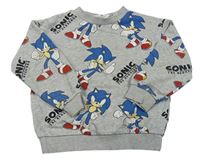 Šedá melírovaná mikina se Sonicem H&M