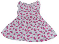 Bílé bavlněné šaty s melouny Primark