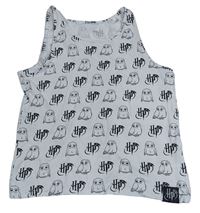 Bílý crop top s Hedvikou - Harry Potter