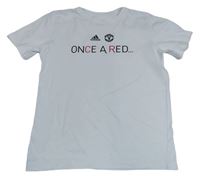 Bílé fotbalové tričko - Manchester United Adidas