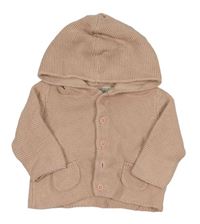 Růžový propínací svetr s kapucí Mamas&Papas