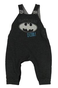 Antracitové melírované laclové tepláky s netopýrem - Batman George