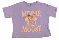 Lila crop tričko s Minnie s překlápěcími flitry George