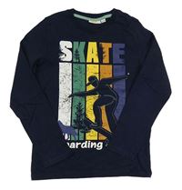 Tmavomodré triko se skateboardistou Kids