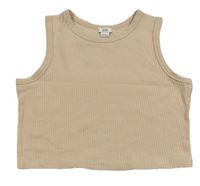Béžový žebrovaný crop top River Island