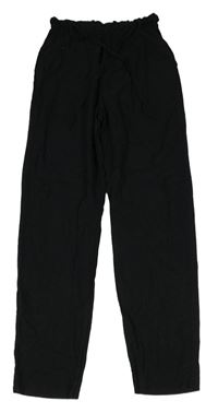 Černé lehké kalhoty s páskem H&M