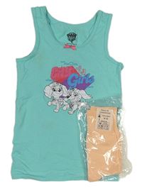 2set - Tyrkysová košilka se Skye a Liberty + meruňkové ponožky