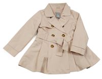 Růžový šusťákový jarní kabát s páskem Tahari