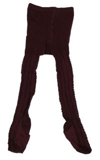 Vínové vzorované punčocháče H&M