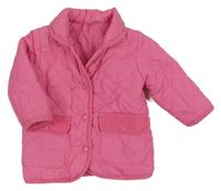 Tmavorůžová prošívaná šusťáková zateplená bunda