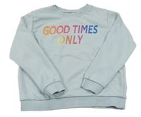 Světlemodrá mikina s nápisem