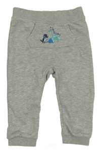 Šedé melírované tepláky s dinosaury Impidimpi