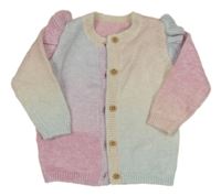 Duhový propínací svetr s volánky Tu