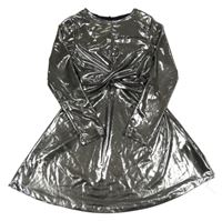 Stříbrné šaty s uzlem Zara
