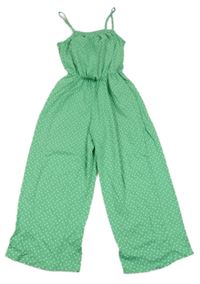 Zelený puntíkatý kalhotový overal Nutmeg