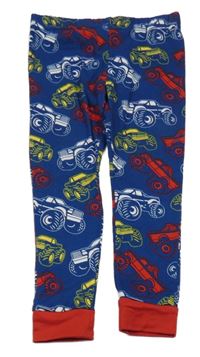 Tmavomodré pyžamové kalhoty s monster trucky