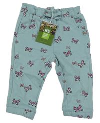 Nové - Světlemodré tepláky s motýly Manor