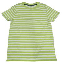 Limetkovo-bílé pruhované tričko Kids