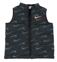 Černá šusťáková zateplená vesta s logy Nike