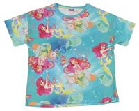 Světlemodro-barevné pyžamové tričko s Ariel zn. Disney