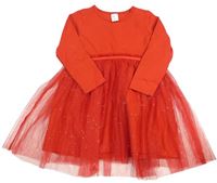 Červené šaty s tylem H&M