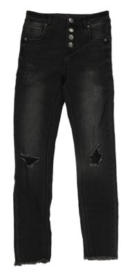 Černé skinny rifle s dírami Page one young