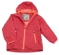 Růžová šusťáková funkční jarní bunda s kapucí 