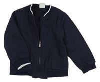 Tmavomodrá podšitá tepláková bunda 