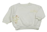 Bílá oversize mikina s nápisem a hvězdami George