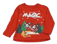 Červené triko s Mickeym a Minnie Disney