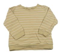 Béžovo-bílá pruhovaná mikina H&M