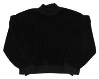 Černá žebrovaná sametová crop mikina S. Oliver